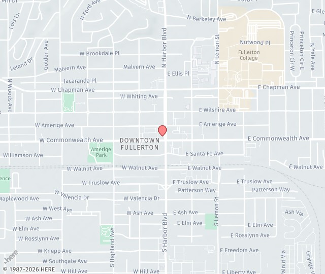 Location Map: 101 N Harbor Blvd #140 Fullerton, California 92832